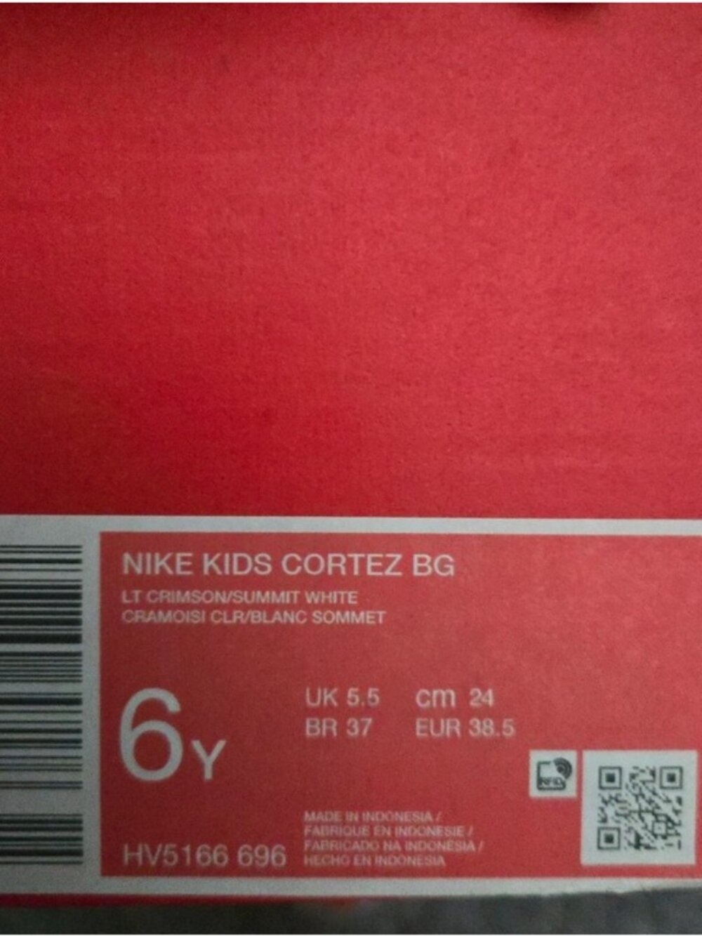 Nike Kids Cortez Bg Youth Size 6y Red And White Valentines Day 1026 - Picture 11 of 11